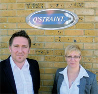 Dan Turnbull, Head of Q’Straint Operations (left) with Victoria Hodkinson- Gibbs, Q’Straint Technical Manager
