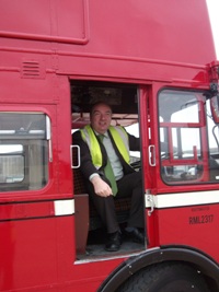 Norman Baker fulfills his ambition to drive a Routemaster
