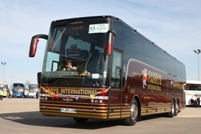 Parrys International is well known for the immaculate presentation of its vehicles and friendly, professional staff. Driver John Harvey is seen here with a Van Hool coach after taking part in the UK Coach Rally 2011