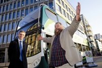 Stagecoach Yorkshire MD Paul Lynch with Brian Blessed at the launch