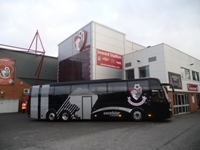 AFC Bournemouth fans were shown around the tri-axle Volvo 9700 during its unveiling at the town’s Seward Stadium