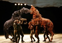 The giant warhorse puppets involved in the show are each operated by two people who trained hard to make their movements lifelike