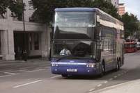 Van Hool has become a firm favourite with Stagecoach for the supply of double-decker coaches – as seen here with this 10-plate megabus.com example near London’s Victoria Coach Station