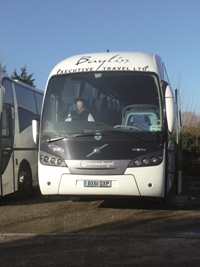 Bayliss Executive Travel’s new Sunsundegui-bodied Volvo B9R coach