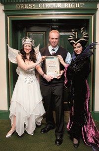 David Townsend with the Sleeping Beauty’s good and evil fairies