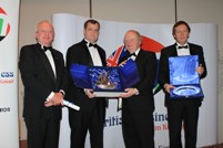 City Group CEO Richard Woods (second from left) receiving the awards from John Sargeant and event chairman Paul McKay