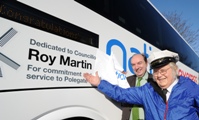 Norman Baker unveiled the dedication to Roy Martin at a surprise ceremony