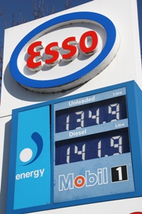 The pump prices at an Esso garage in Peterborough on Saturday
