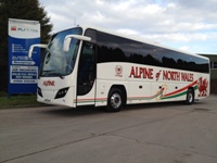 Carrying the distinctive registration ‘AP12ALP’, the coach is seen at Anston on Thursday, when it was collected by Chris Owens