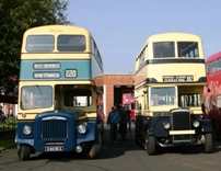 A host of vintage buses are seen at the Wythall-based museum