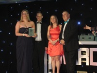 Richard and Julie Jessop (outside) receive their award from sponsors Peter Sleigh and Debbie Story (middle)