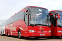A Redwing Mercedes-Benz Tourismo pictured prior to delivery at Evobus UK’s Coventry premises in March