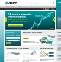 The fuel calculator is accessible from the Arriva website
