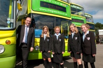 The Green Bus was fortunate to have Transport Minister Norman Baker present to launch the service, which was tried out by year 7 pupils