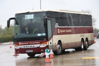 An Epsom Coaches Setra S416GT-HD is seen at the UK Coach Rally 2012