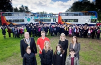 Lord Provost Bob Duncan, Jonny Milligan of Dundee Travel Active, Sarah Longair, Operations Director, Stagecoach East Scotland and Sarah Elliott, Marketing Manager, Stagecoach East Scotland with the competition winners