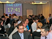 Young Bus Manager delegates socialising at the event on October 23-24