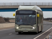 The vehicle, based on a Scania K UB4x2 chassis with an ADL Enviro300NG body, can be configured to run on either Compressed Natural Gas or Bio Natural Gas