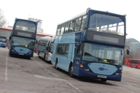 Vehicles parked at Crawley depot, seen in March 2012