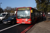 The Isle of Man first trialled an ex Arriva artic in 2009. This example is seen at Park Lane while still in frontline service in London on route 73