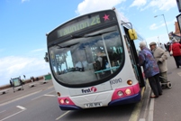 The fare trial comes at the same time as a new network of Taunton town services are introduced. A service 28 bus to Taunton is seen in Minehead