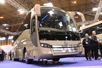 The Sunsundegui SC7-bodied Volvo B11R at last year’s Euro Bus Expo