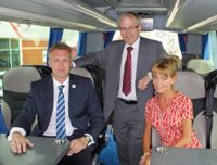 Crewe Manager Steve Davis with Phil Baker & Club Secretary Alison Bowler