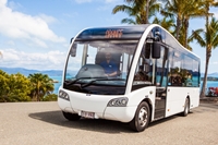 The Hamilton Island Solo is working 18 hours and covering 200km a day. OPTARE