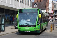 Arriva’s Park & Ride services in Shrewsbury currently make use of a fleet of Optare Versas. TONY HUNTER