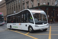 So far, the Scottish Green Bus Fund has assisted the purchase of 75 low-emission vehicles, including this electric Optare Solo operated by Garelochhead Coaches on behalf of SPT. ANDY IZATT