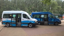 The VDL minibuses are based on Mercedes-Benz Sprinters. VDL 
