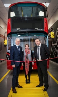 Pictured are (L-r) Mark Nodder, Wrights Group Chairman and Chief Executive Officer; Fiona McMullan, Customer Sign-off Centre Manager; and Richard Harrington, Engineering Director for Go-Ahead London.