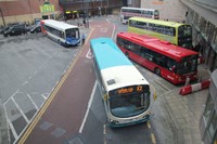 Stagecoach North East, Go North East and Arriva share operating territory in Newcastle. Pictured here are vehicles from each of the operators at Eldon Square in the city. STEVE HODGSON