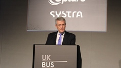 Andrew Jones speaking at the UK Bus Summit in February. JAMES DAY