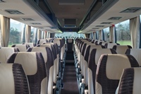 The smart, comfortable interior of the Van Hool T916 Astronef acquired for the firm's own tours and private hire