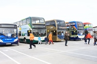 Some of the buses on show on the day