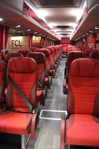 Red Arrow uses a fleet of dedicated Plaxton Elite coaches with attractive interiors. GARETH EVANS