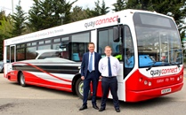 Pictured alongside the refurbished Dart are: Murray Carter, Customer Services Director at Red Funnel Ferries with Ed Wills, Operations Director of Bluestar