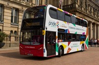 The ADL Enviro400 has had the special livery for a month to celebrate Birmingham’s Pride festival