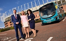 Arriva’s Chief Financial Officer, Martin Hibbert, with Foundation of Light CEO, Lesley Spuhler, and Julie Elliot MP to launch new partnership