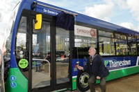 Cllr Andrew Bennett, Mayor of Swindon, revealed the name of the new Sir Daniel Gooch bus during the celebrations