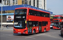 Two of Go-Ahead London’s MCV Evoseti-bodied Volvo B5LH double-decker buses