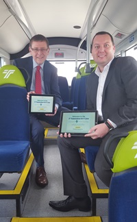 Paul Jenkins, Thamesdown Managing Director, and Cllr Dale Heenan, Swindon Borough Council’s Cabinet Member for Sustainability and Transport