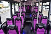 The interiors use leather-trimmed seats with lighting beneath. USB charging points are also accessible from all seats