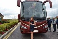 Margaret I’Anson is pictured in front of Chandlers' new Irizar i8 integral
