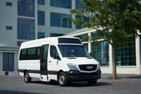 The VDL MidBasic Electric is based on a 3.5-tonne Mercedes-Benz Sprinter and has a range of between 200 and 300km. VDL 