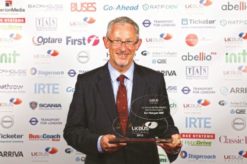 Ian Morgan was recognised for his services to the bus industry