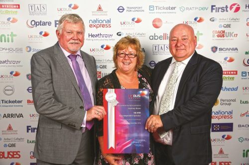 Top Independent Operator - Silver went to Courtney Buses, seen here are: Bill Courtney, Dawn Webber and Malcolm Venn