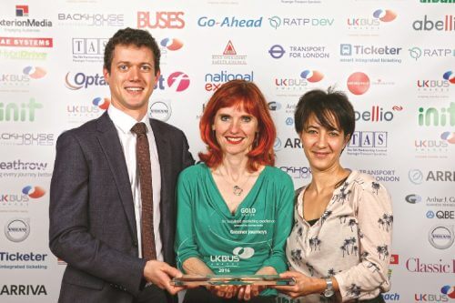 Greener Journey won the Award for Sustained Marketing Excellence, pictured here are CEO Claire Haigh(Centre) with her colleagues Nick Collins and Nicole Martin