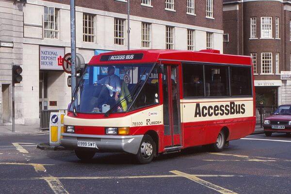 Remember Optare’s revolutionary CityPacer? This one was new in December 1987 to Leeds City Council and was photographed in the centre of Leeds five years later